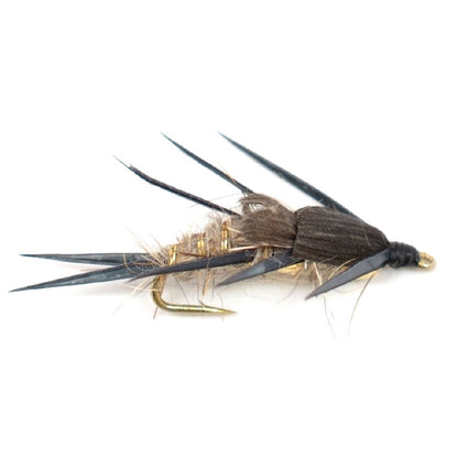 The Fly Fishing Place 3 Pack Double Bead Black Biot Legs Gold Ribbed Hare's Ear Nymph Fly Fishing Flies Hook Size 8 - Angler's Pro Tackle & Outdoors