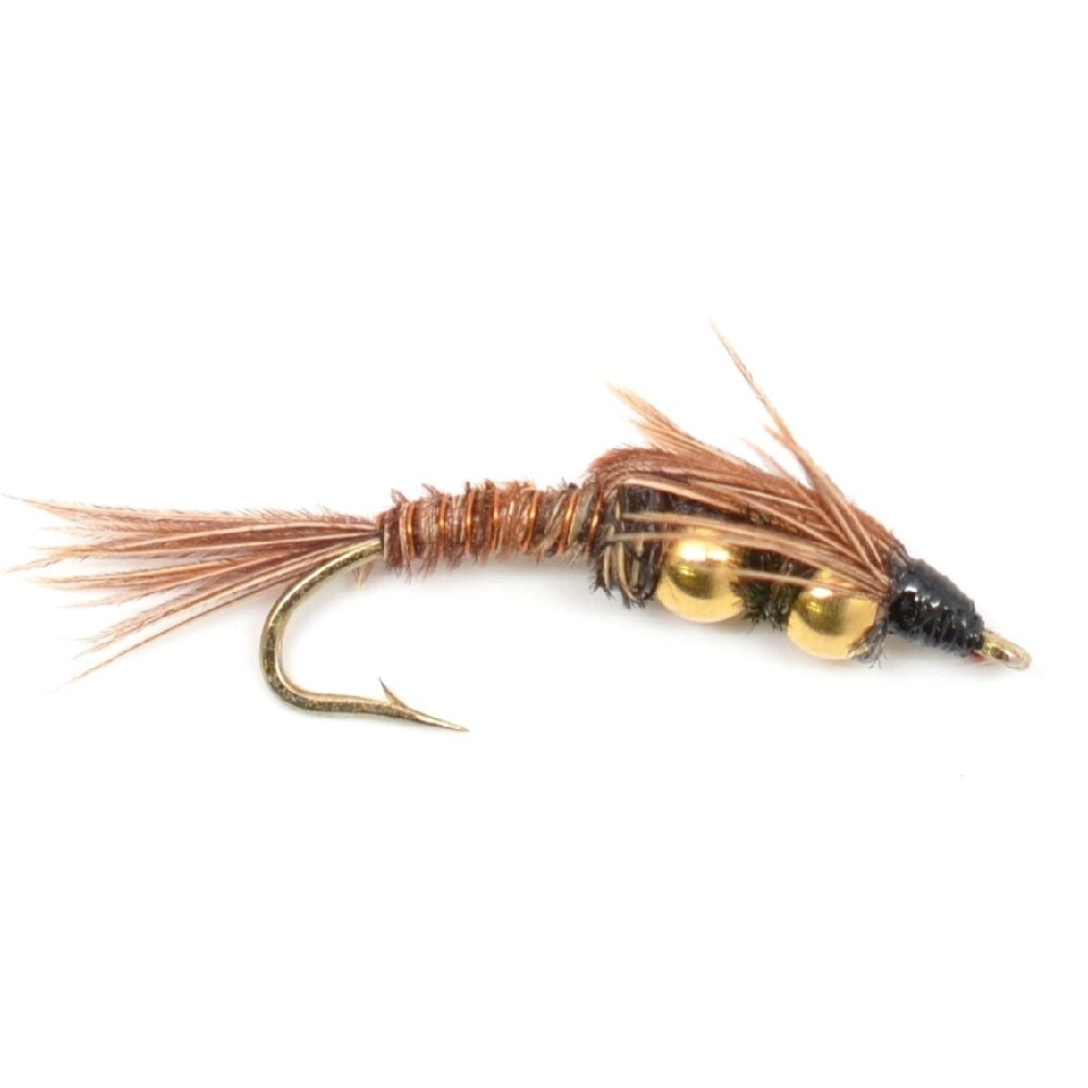 The Fly Fishing Place 3 Pack Double Bead Pheasant Tail Nymph Fly Fishing Flies Hook Size 10 - Angler's Pro Tackle & Outdoors