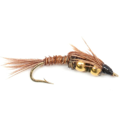 The Fly Fishing Place 3 Pack Double Bead Pheasant Tail Nymph Fly Fishing Flies Hook Size 12 - Angler's Pro Tackle & Outdoors