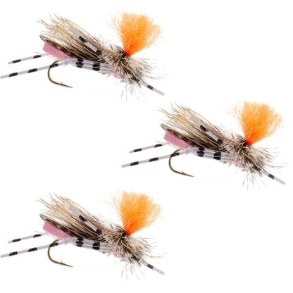 The Fly Fishing Place 3 Pack Feth Hopper Pink - Foam Grasshopper Fly Pattern - Hook Size 10 - Angler's Pro Tackle & Outdoors