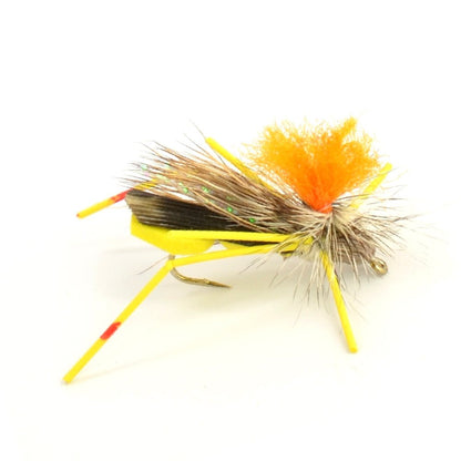 The Fly Fishing Place 3 Pack Feth Hopper Yellow - Foam Grasshopper Fly Pattern - Hook Size 10 - Angler's Pro Tackle & Outdoors