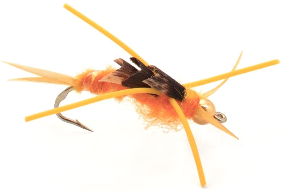 The Fly Fishing Place 3 Pack Gold Bead Kaufmann's Golden Stone Fly with Rubber Legs - Stonefly Wet Fly - Hook Size 12 - Angler's Pro Tackle & Outdoors