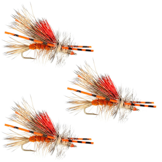The Fly Fishing Place 3 Pack Kaufmann's Orange Crystal Stimulator Rubber Legs Dry Fly - Hook Size 14 - Angler's Pro Tackle & Outdoors