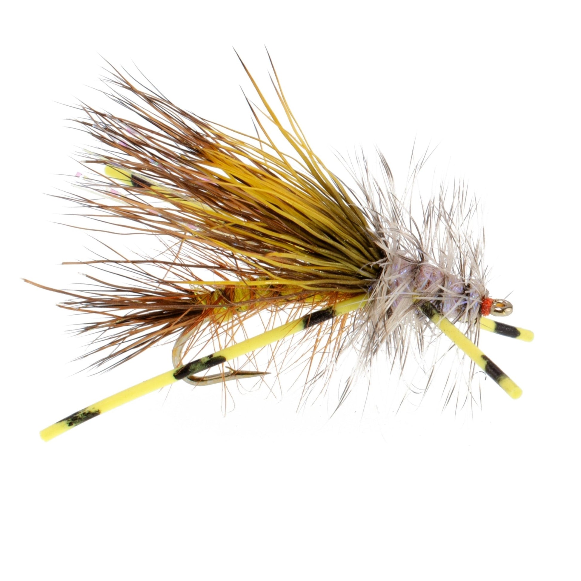 The Fly Fishing Place 3 Pack Kaufmann's Yellow Crystal Stimulator Rubber Legs Dry Fly - Hook Size 12 - Angler's Pro Tackle & Outdoors