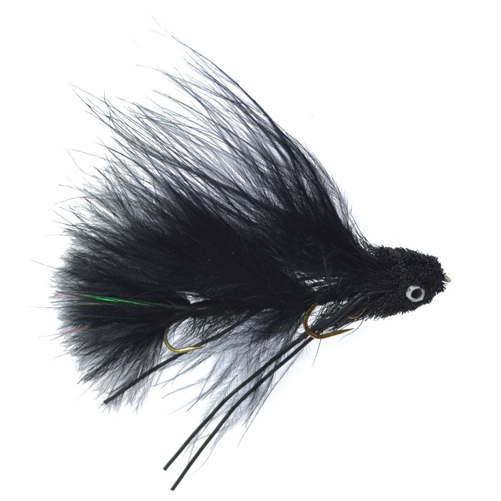 The Fly Fishing Place 3 Pack Mini Sex Dungeon Streamer Black - Size 6 - Articulated Trout Bass Steelhead Salmon and Bass Fly Fishing Flies - Angler's Pro Tackle & Outdoors