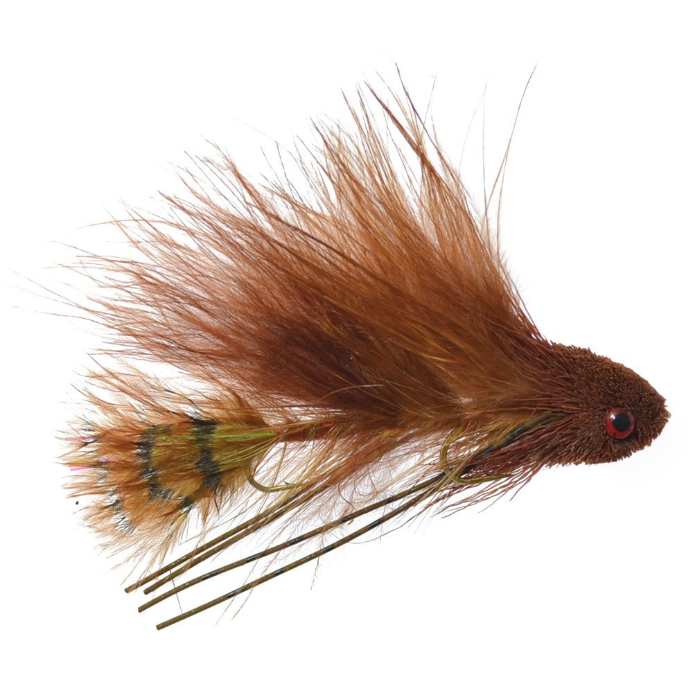 The Fly Fishing Place 3 Pack Mini Sex Dungeon Streamer Brown - Size 6 - Articulated Trout Bass Steelhead Salmon and Bass Fly Fishing Flies - Angler's Pro Tackle & Outdoors