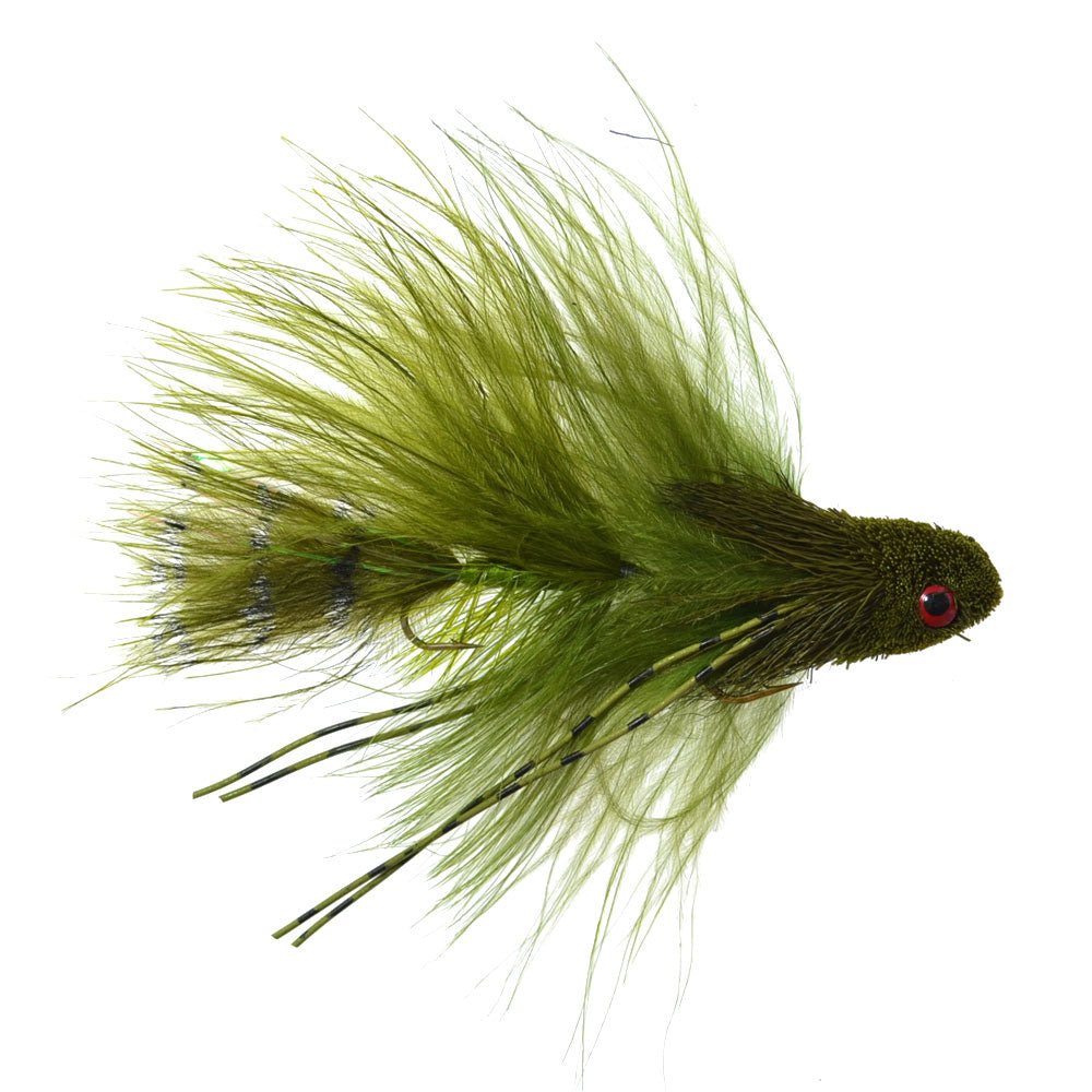 The Fly Fishing Place 3 Pack Mini Sex Dungeon Streamer Olive - Size 6 - Articulated Trout Bass Steelhead Salmon and Bass Fly Fishing Flies - Angler's Pro Tackle & Outdoors