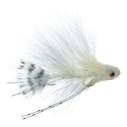 The Fly Fishing Place 3 Pack Mini Sex Dungeon Streamer White - Size 6 - Articulated Trout Bass Steelhead Salmon and Bass Fly Fishing Flies - Angler's Pro Tackle & Outdoors