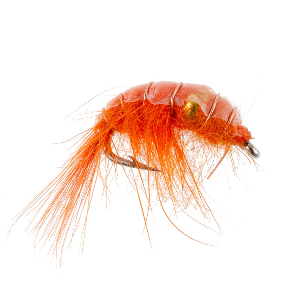 The Fly Fishing Place 3 Pack Orange Beaded Shrimp Scud Pattern - Size 12 - Tailwater Lake Fly Fishing Nymph Flies - Angler's Pro Tackle & Outdoors