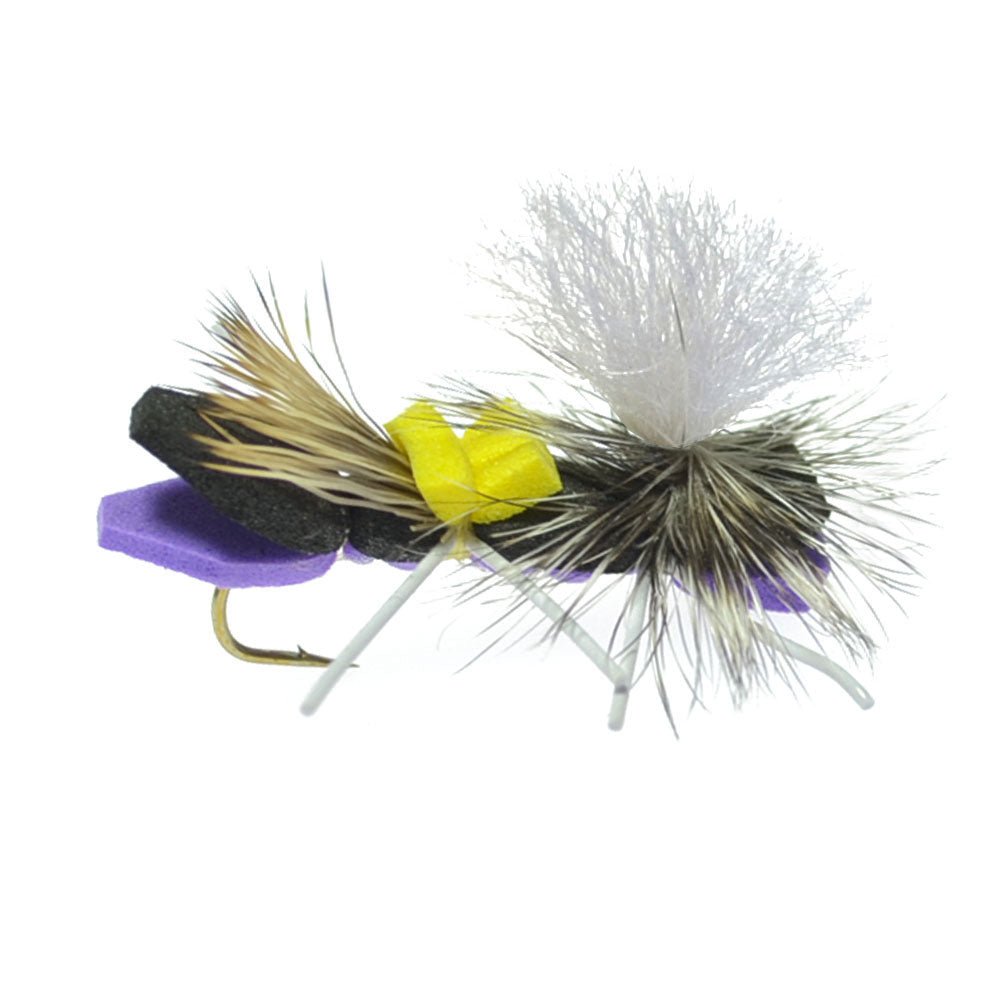 The Fly Fishing Place 3 Pack Parachute Chernobyl Ant Purple Foam Body Grasshopper Fly - Hook Size 10 - Angler's Pro Tackle & Outdoors