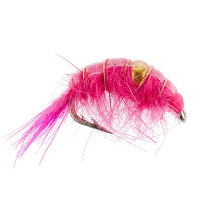 The Fly Fishing Place 3 Pack Pink Beaded Shrimp Scud Pattern - Size 12 - Tailwater Lake Fly Fishing Nymph Flies - Angler's Pro Tackle & Outdoors