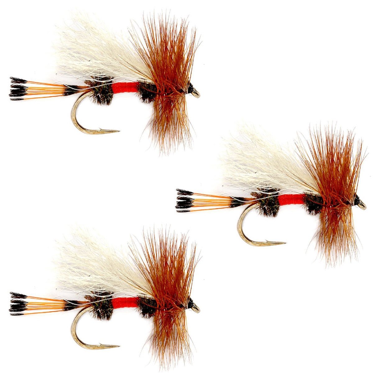 The Fly Fishing Place 3 Pack Royal Trude Classic Hair Wing Dry Fly - Hook Size 12 - Angler's Pro Tackle & Outdoors