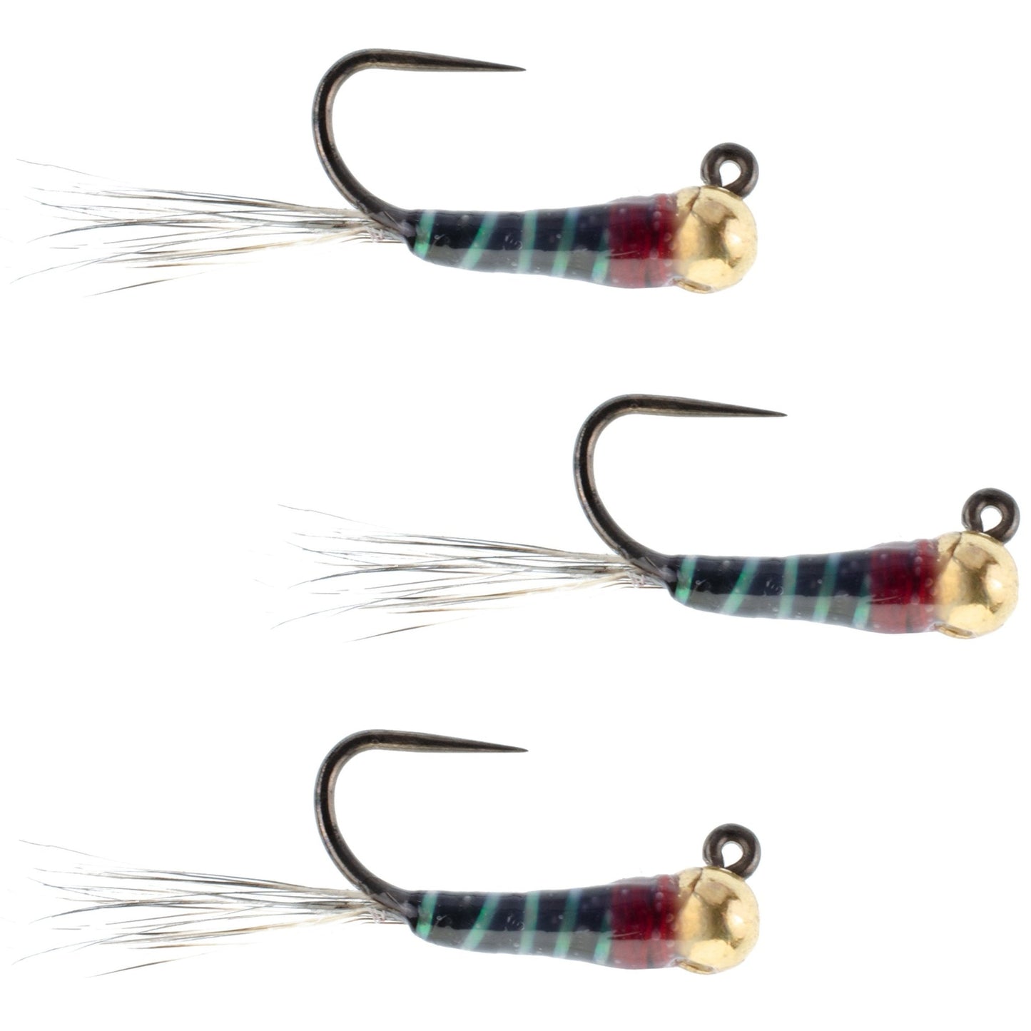 The Fly Fishing Place 3 Pack Tungsten Bead Black Perdigon Tactical Jig Czech Euro Nymph Spanish Nymphing Fly - Hook Size 14 - Angler's Pro Tackle & Outdoors