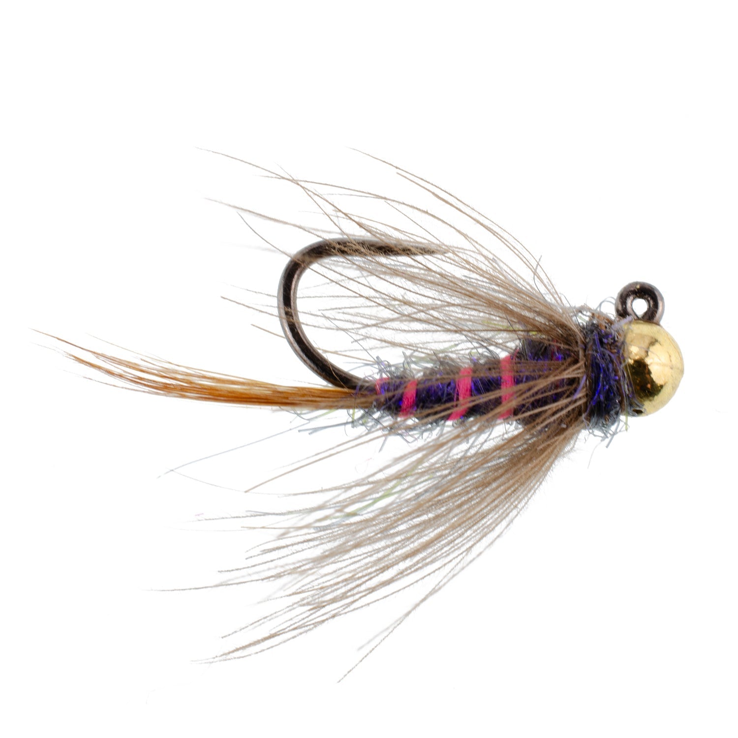 The Fly Fishing Place 3 Pack Tungsten Bead Duracell Jigged Czech Nymph Euro Nymphing Fly - Hook Size 14 - Angler's Pro Tackle & Outdoors