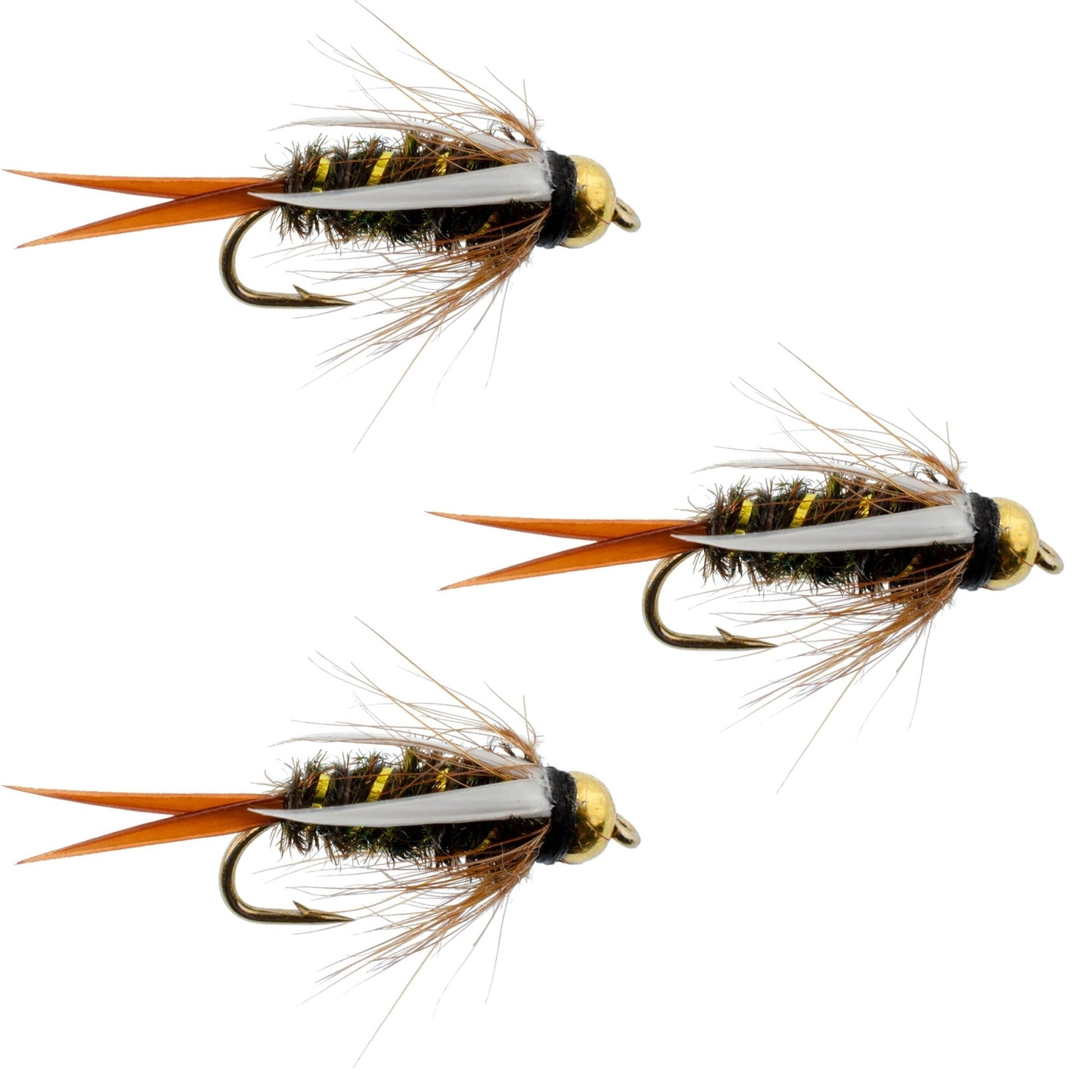 The Fly Fishing Place 3 Pack Tungsten Bead Head Prince Nymph Fly Fishing Flies - Hook Size 12 - Angler's Pro Tackle & Outdoors