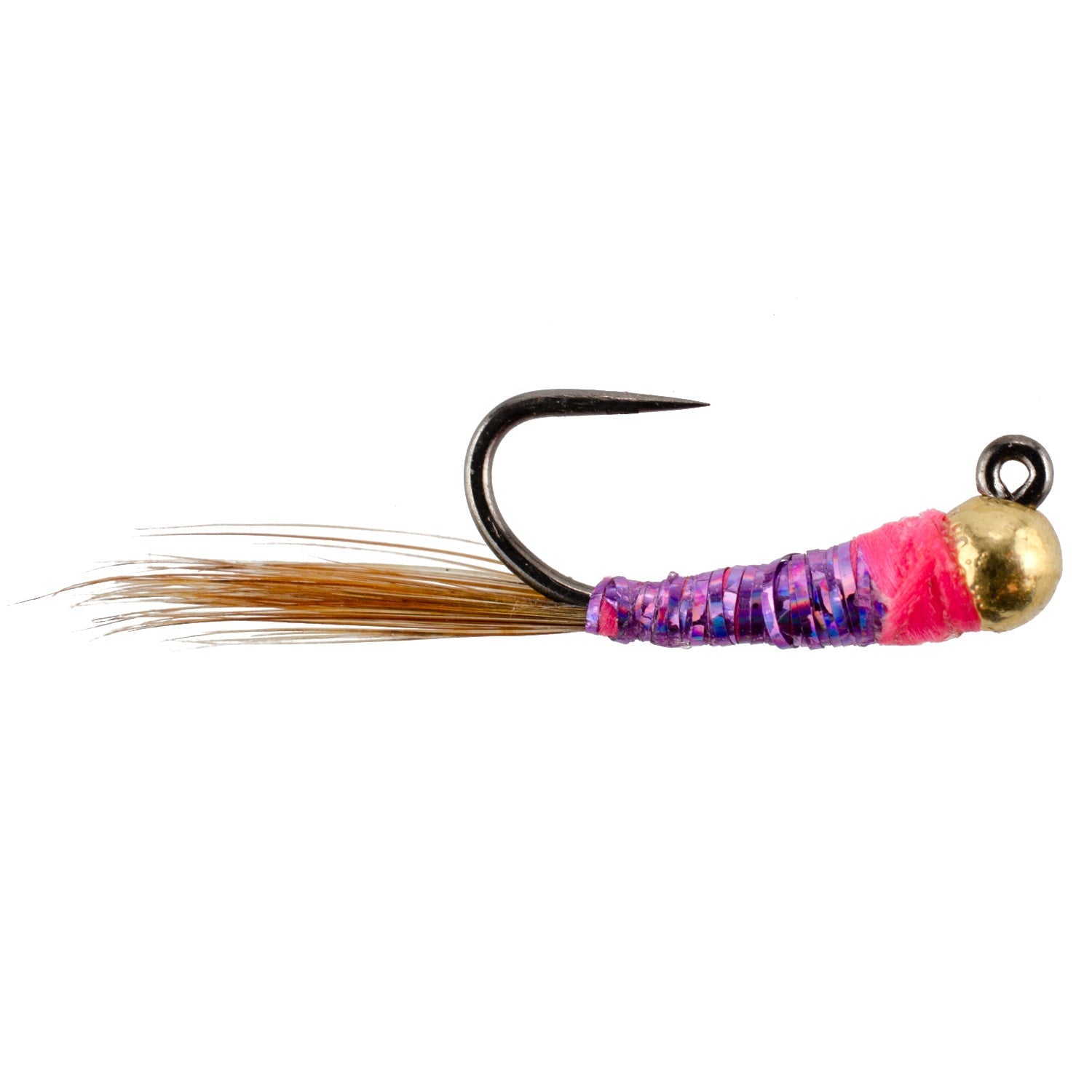 The Fly Fishing Place 3 Pack Tungsten Bead Hot Spot Purple Perdigon Tactical Jig Spanish Czech Euro Nymph Fly - Hook Size 18 - Angler's Pro Tackle & Outdoors