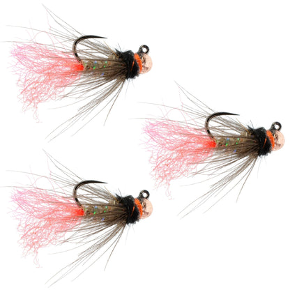 The Fly Fishing Place 3 Pack Tungsten Bead Jig Tasmanian Devil Tactical Czech Nymph Euro Nymphing Fly - Size 16 - Angler's Pro Tackle & Outdoors