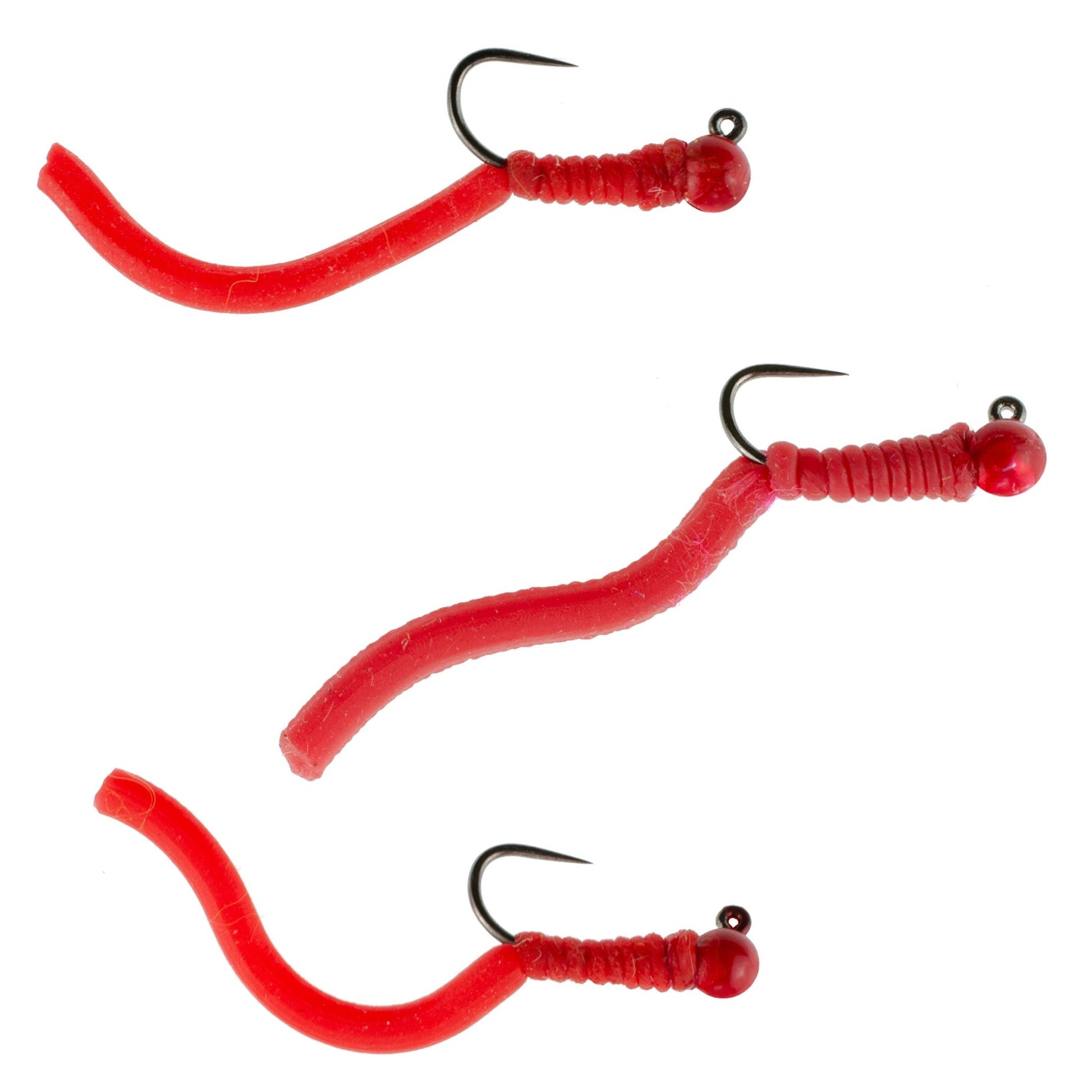 The Fly Fishing Place 3 Pack Tungsten Bead Squirminator Squirmy Wormy Tactical Jig Czech Euro Nymph Barbless Nymphing Fly - Size 12 - Angler's Pro Tackle & Outdoors