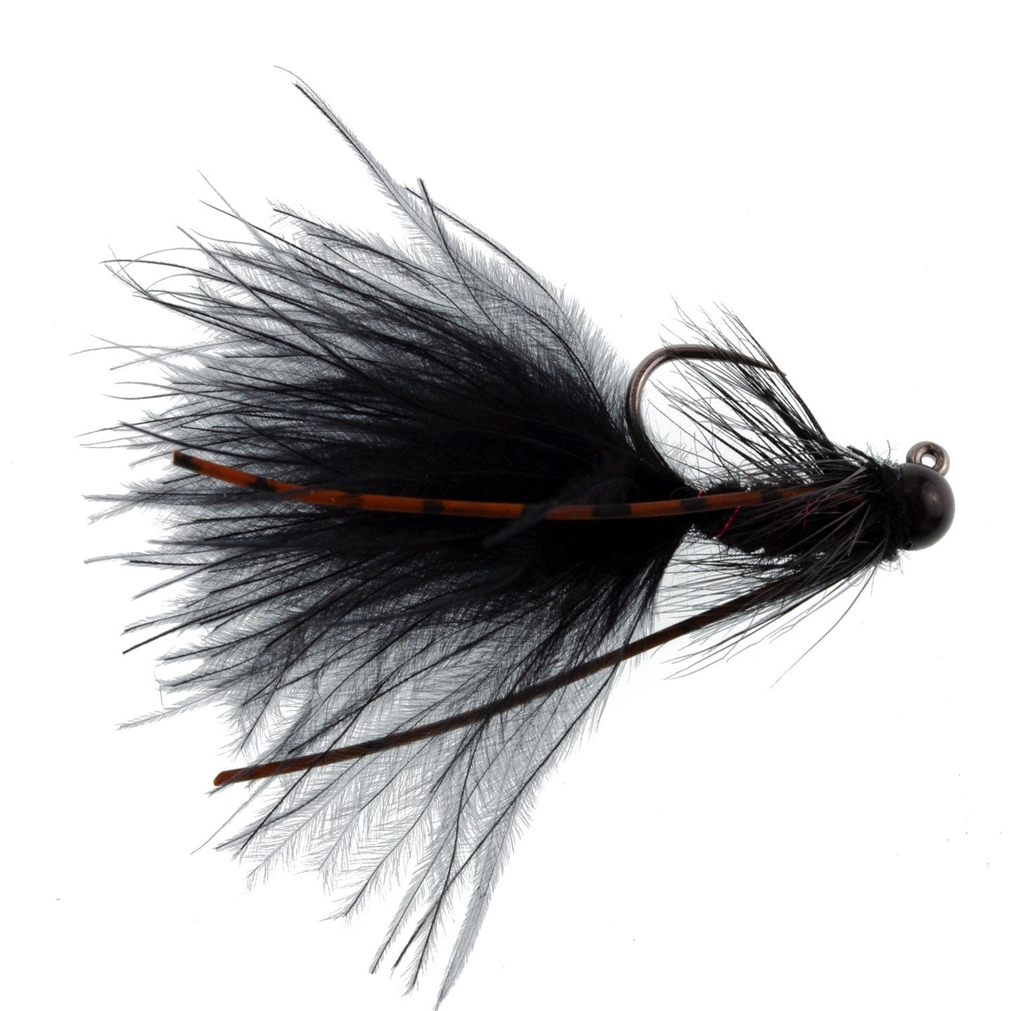 The Fly Fishing Place 3 Pack Tungsten Bead Tactical Black Mini Bugger Czech Nymph Euro Nymphing Fly - 3 Flies Size 8 - Angler's Pro Tackle & Outdoors