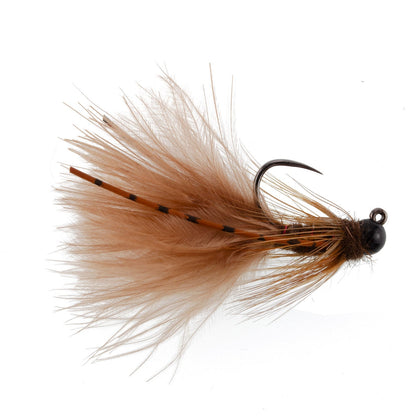 The Fly Fishing Place 3 Pack Tungsten Bead Tactical Brown Mini Bugger Czech Nymph Euro Nymphing Fly - 3 Flies Size 12 - Angler's Pro Tackle & Outdoors