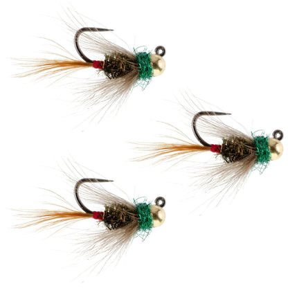 The Fly Fishing Place 3 Pack Tungsten Bead Tactical CDC Frenchie Czech Nymph Euro Nymphing Fly - Hook Size 14 - Angler's Pro Tackle & Outdoors