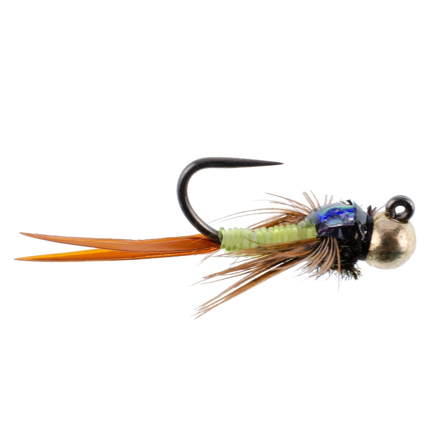 The Fly Fishing Place 3 Pack Tungsten Bead Tactical Jig Copper John Chartreuse Czech Nymph Euro Nymphing Fly - Size 12 - Angler's Pro Tackle & Outdoors
