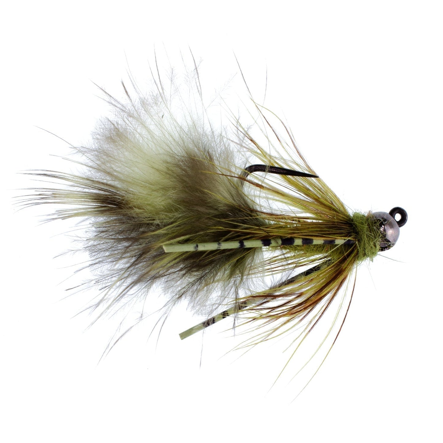 The Fly Fishing Place 3 Pack Tungsten Bead Tactical Olive Mini Bugger Czech Nymph Euro Nymphing Fly - 3 Flies Size 8 - Angler's Pro Tackle & Outdoors