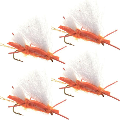 The Fly Fishing Place 4 Pack Chubby Chernobyl Ant Orange Foam Body Grasshopper Fly - Hook Size 10 - Angler's Pro Tackle & Outdoors