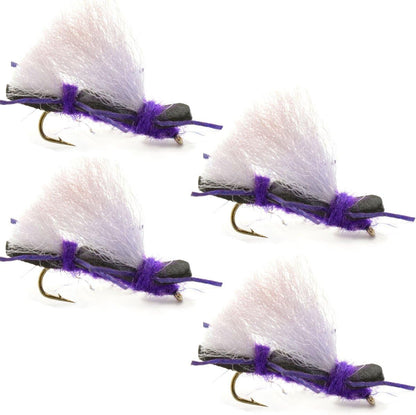 The Fly Fishing Place 4 Pack Chubby Chernobyl Ant Purple Foam Body Grasshopper Fly - Hook Size 10 - Angler's Pro Tackle & Outdoors