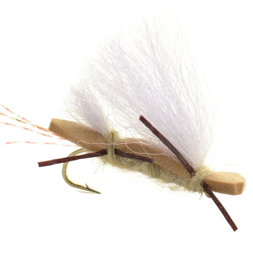 The Fly Fishing Place 4 Pack Chubby Chernobyl Ant Tan Foam Body Grasshopper Fly - Hook Size 10 - Angler's Pro Tackle & Outdoors