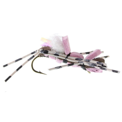 The Fly Fishing Place 4 Pack Fat Albert Pink Foam Body Grasshopper Fly - Hook Size 10 - Angler's Pro Tackle & Outdoors