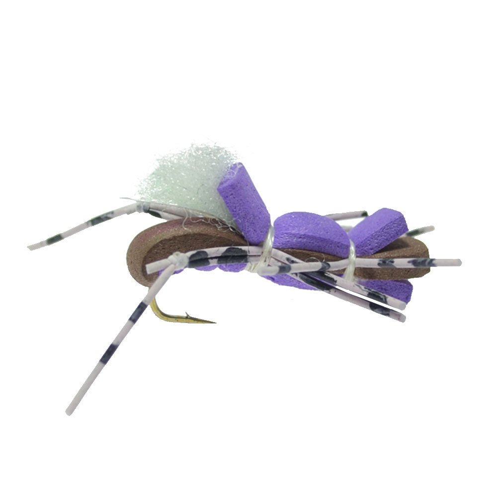 The Fly Fishing Place 4 Pack Fat Albert Purple Foam Body Grasshopper Fly - Hook Size 10 - Angler's Pro Tackle & Outdoors
