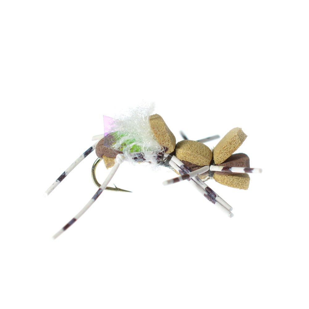 The Fly Fishing Place 4 Pack Fat Albert Tan Foam Body Grasshopper Fly - Hook Size 10 - Angler's Pro Tackle & Outdoors