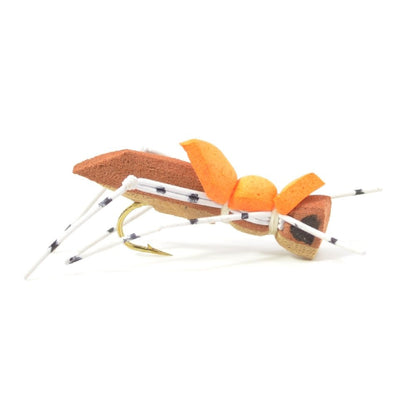 The Fly Fishing Place 4 Pack Moorish Hopper Brown Tan Foam Body Grasshopper Fly - Hook Size 10 - Angler's Pro Tackle & Outdoors