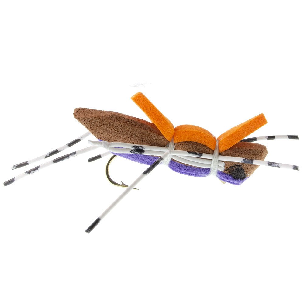 The Fly Fishing Place 4 Pack Moorish Hopper Purple Foam Body Grasshopper Fly - Hook Size 10 - Angler's Pro Tackle & Outdoors