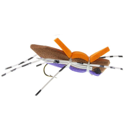 The Fly Fishing Place 4 Pack Moorish Hopper Purple Foam Body Grasshopper Fly - Hook Size 10 - Angler's Pro Tackle & Outdoors