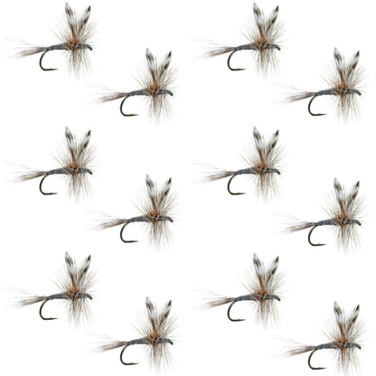The Fly Fishing Place Adams Classic Dry Fly - 1 Dozen Flies Hook Size 12 - Angler's Pro Tackle & Outdoors