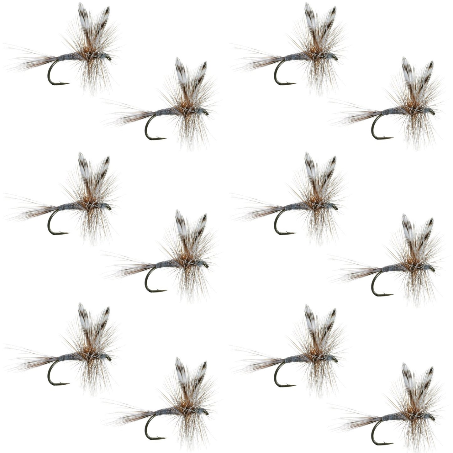 The Fly Fishing Place Adams Classic Dry Fly - 1 Dozen Flies Hook Size 14 - Angler's Pro Tackle & Outdoors