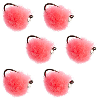 The Fly Fishing Place Tungsten Bead Tactical Euro Hot Pink Jig Egg - 6 Flies Size 16