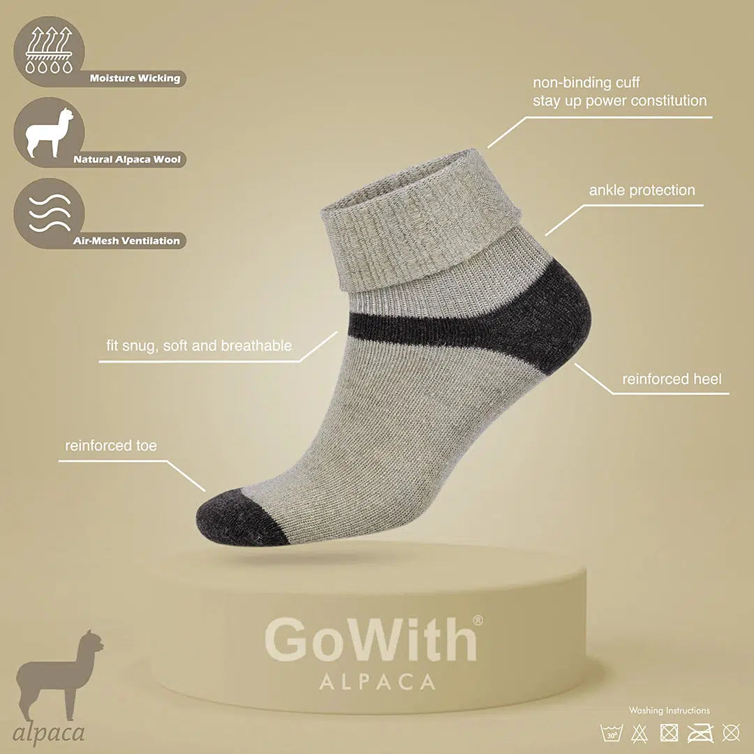 GoWith Women's Warm Thermal Thick Alpaca Ankle Socks