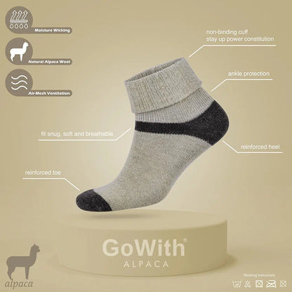 GoWith Women's Warm Thermal Thick Alpaca Ankle Socks