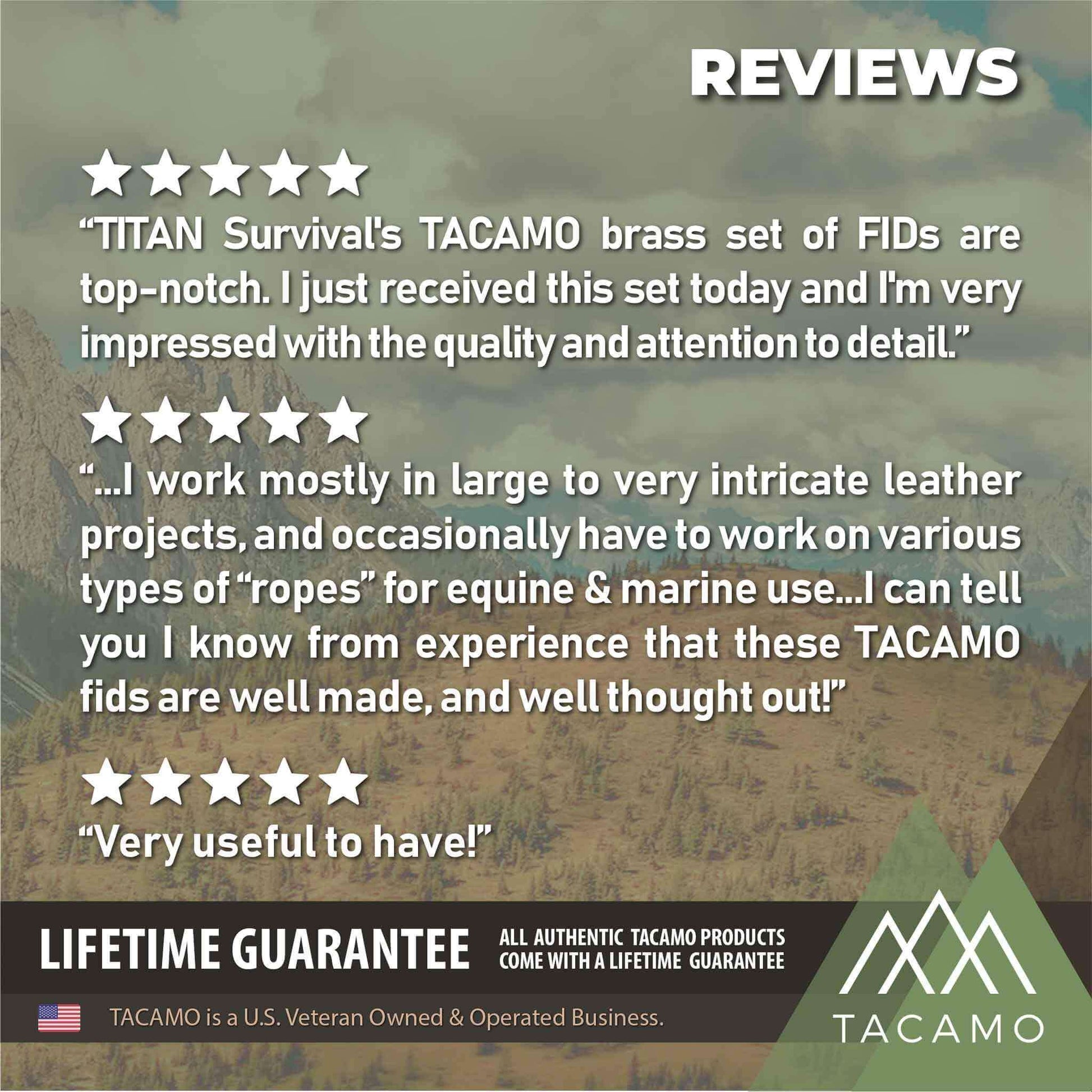 TITAN Survival 7 - Piece Professional Brass Paracord FIDS Set - Angler's Pro Tackle & Outdoors