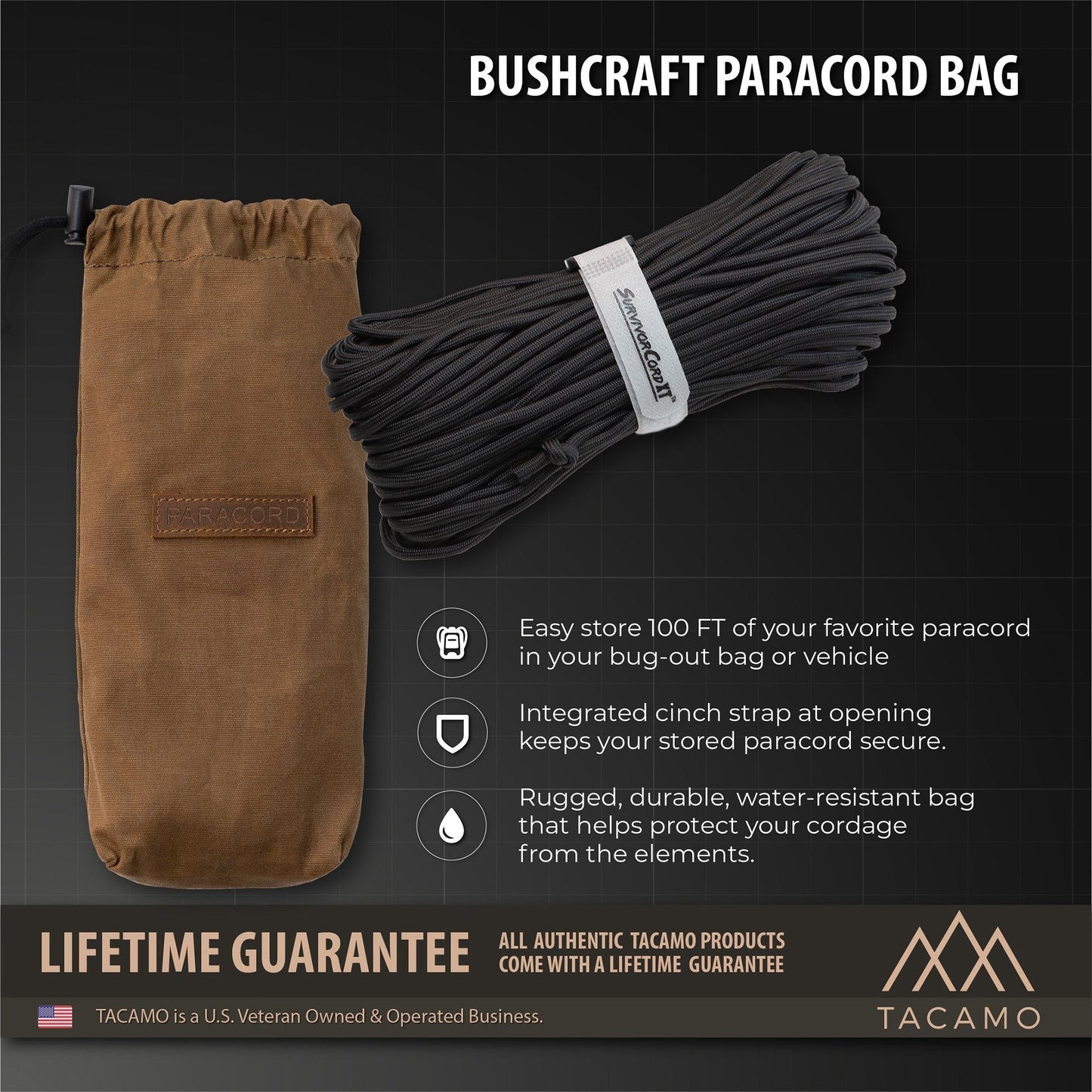 Titan Survival Canvas Bushcraft Bag for Paracord - Angler's Pro Tackle & Outdoors