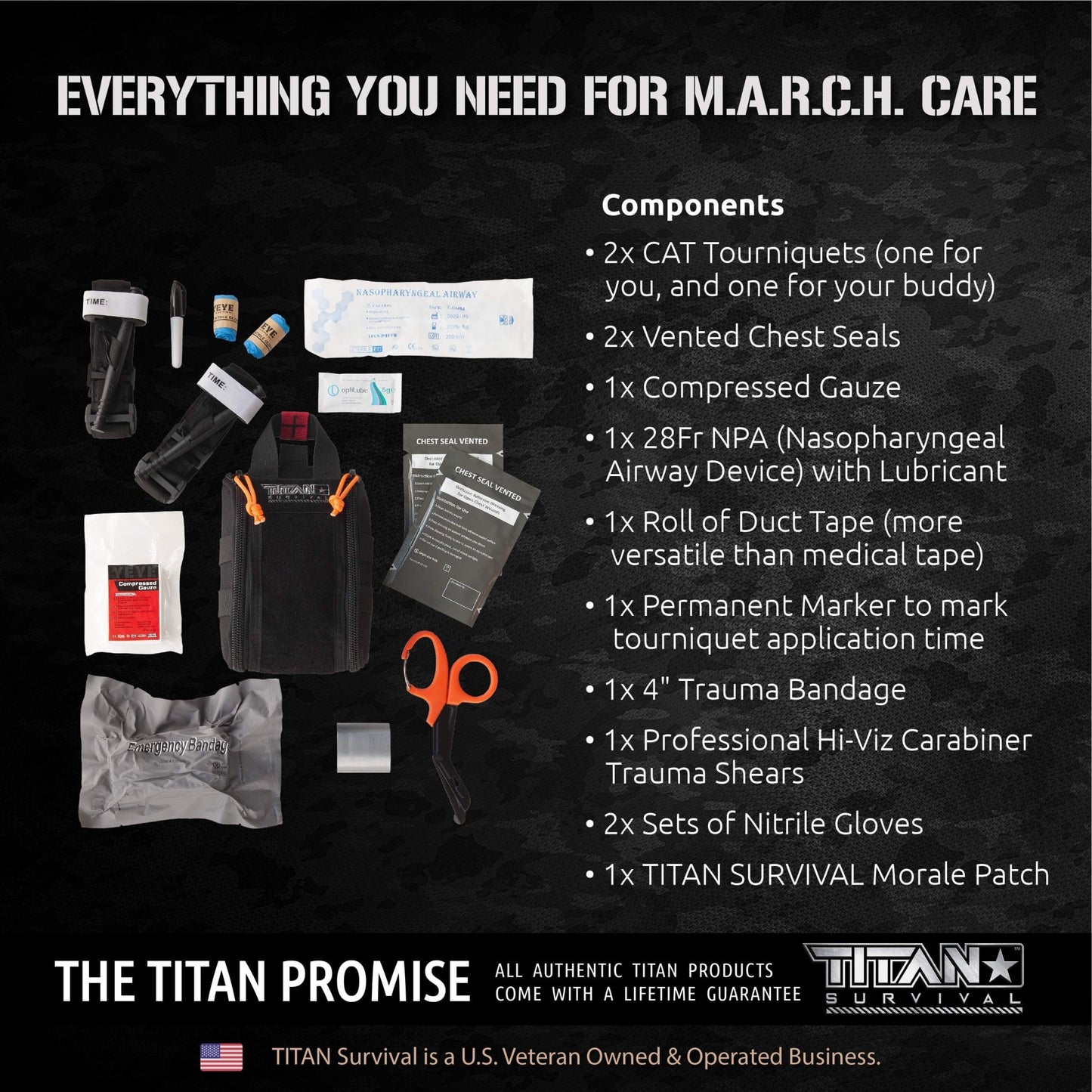 TITAN Survival Individual First Aid Kit (IFAK) - 2 CAT Tourniquets - Angler's Pro Tackle & Outdoors