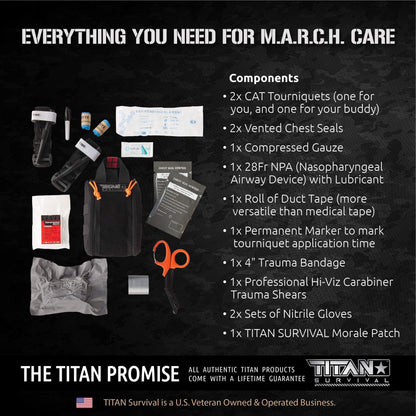 TITAN Survival Individual First Aid Kit (IFAK) - 2 CAT Tourniquets - Angler's Pro Tackle & Outdoors