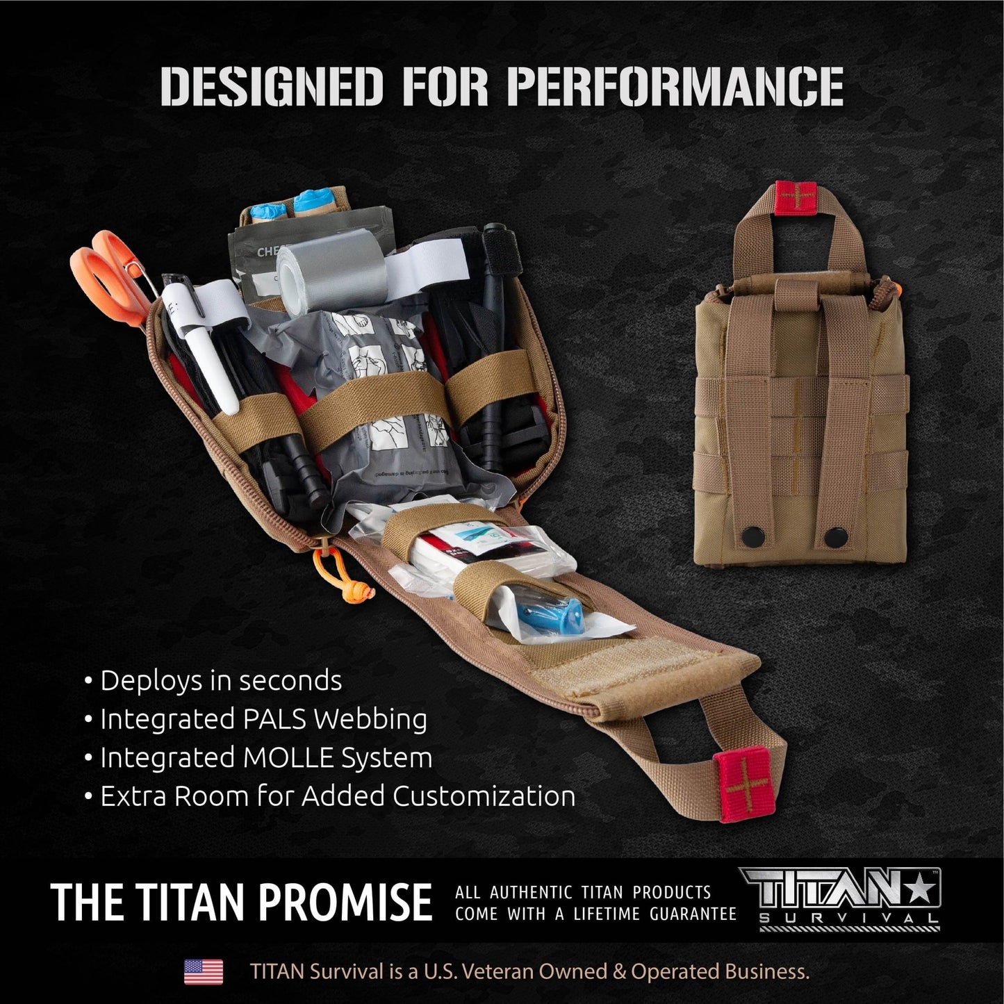 TITAN Survival Individual First Aid Kit (IFAK) - 2 CAT Tourniquets - Angler's Pro Tackle & Outdoors