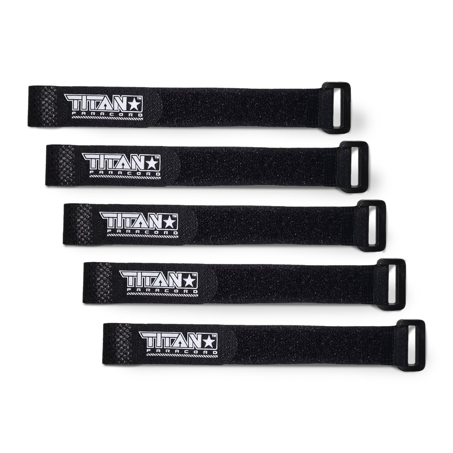 TITAN Survival Paracord Fasteners, Hook & Loop, 5 - Pack | BLACK - Angler's Pro Tackle & Outdoors