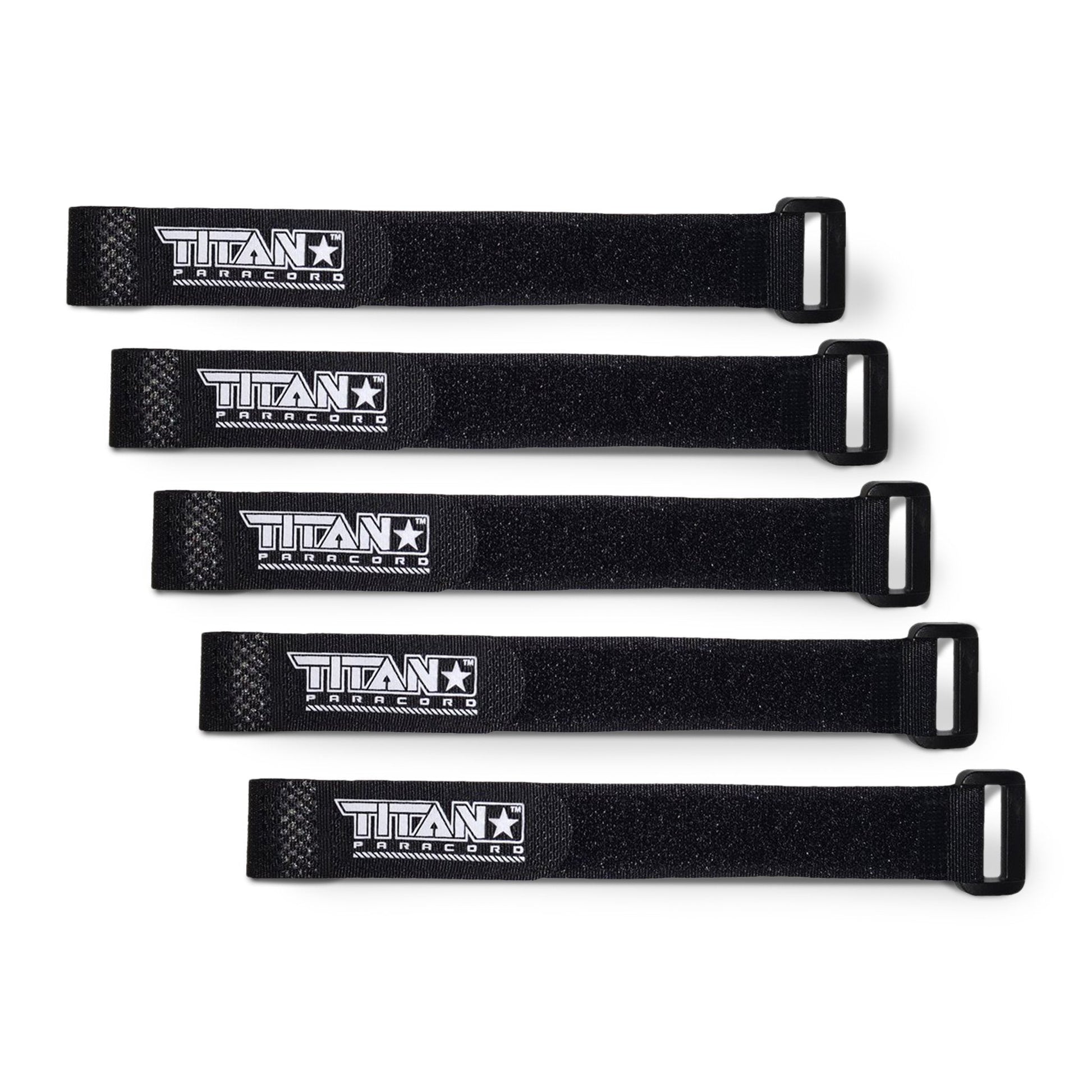 TITAN Survival Paracord Fasteners, Hook & Loop, 5 - Pack | BLACK - Angler's Pro Tackle & Outdoors
