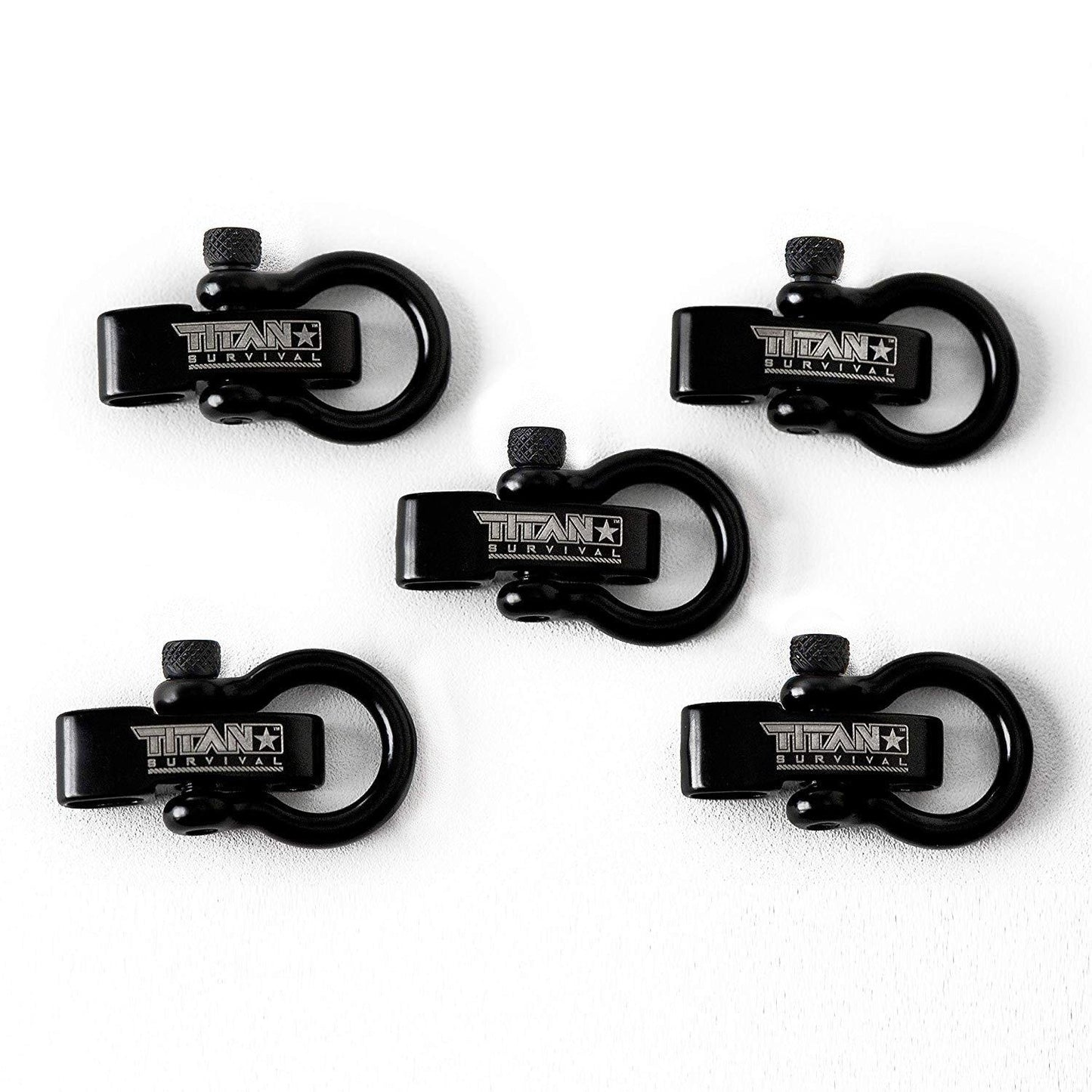 TITAN Survival Stainless Steel Bow Shackles, 5 - Pack | BLACK - Angler's Pro Tackle & Outdoors