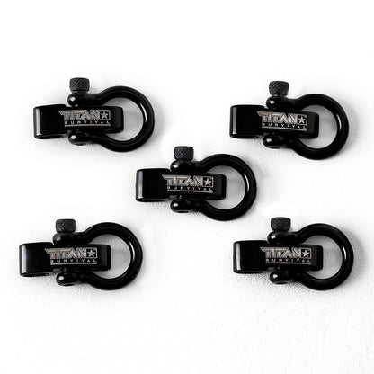 TITAN Survival Stainless Steel Bow Shackles, 5 - Pack | BLACK - Angler's Pro Tackle & Outdoors